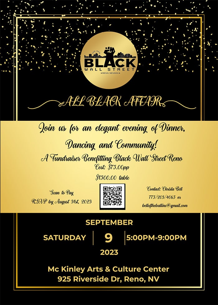 Black Wall Street Reno presents the "All Black Affair" on September 9th 2023