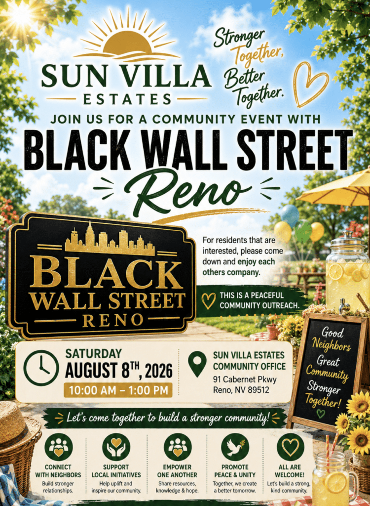 Sun Villa Black Wall Street Reno